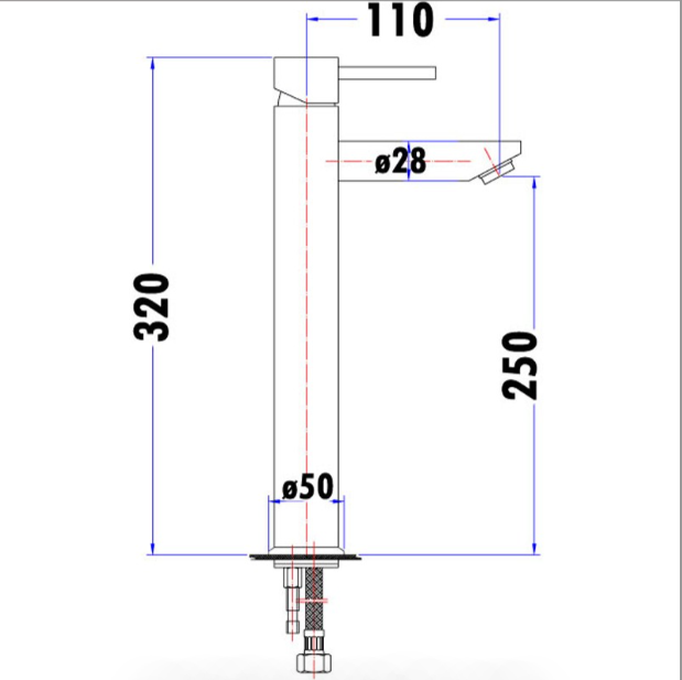 Chrome High Rise Basin Mixer with Otus Pin Handles