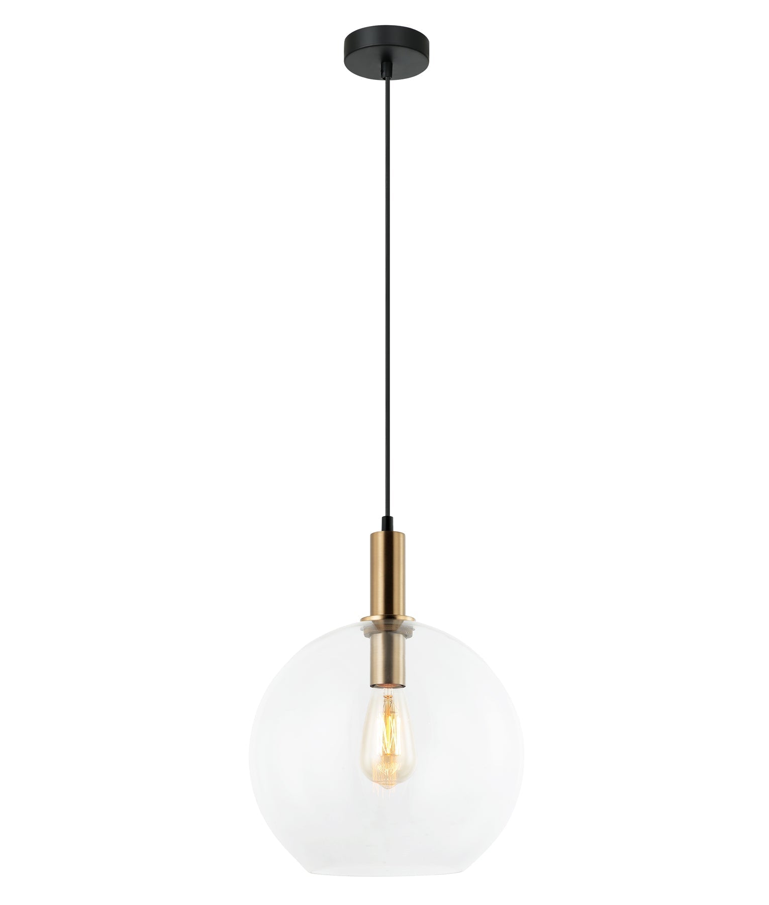 PATERA: Extended Bronze Highlighted Interior Glass Single Pendant Lights
