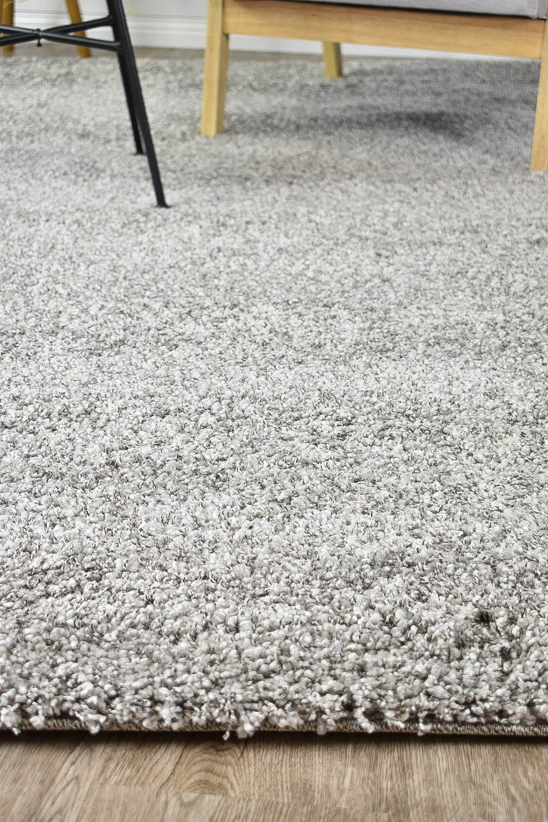 Stylish Palma Light Grey Polypropylene Rug with Soft Touch and Thick Pile