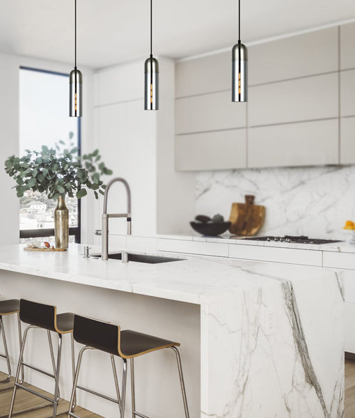 Hot Sale! Interior Round Top Glass Cylinder Pendant Light