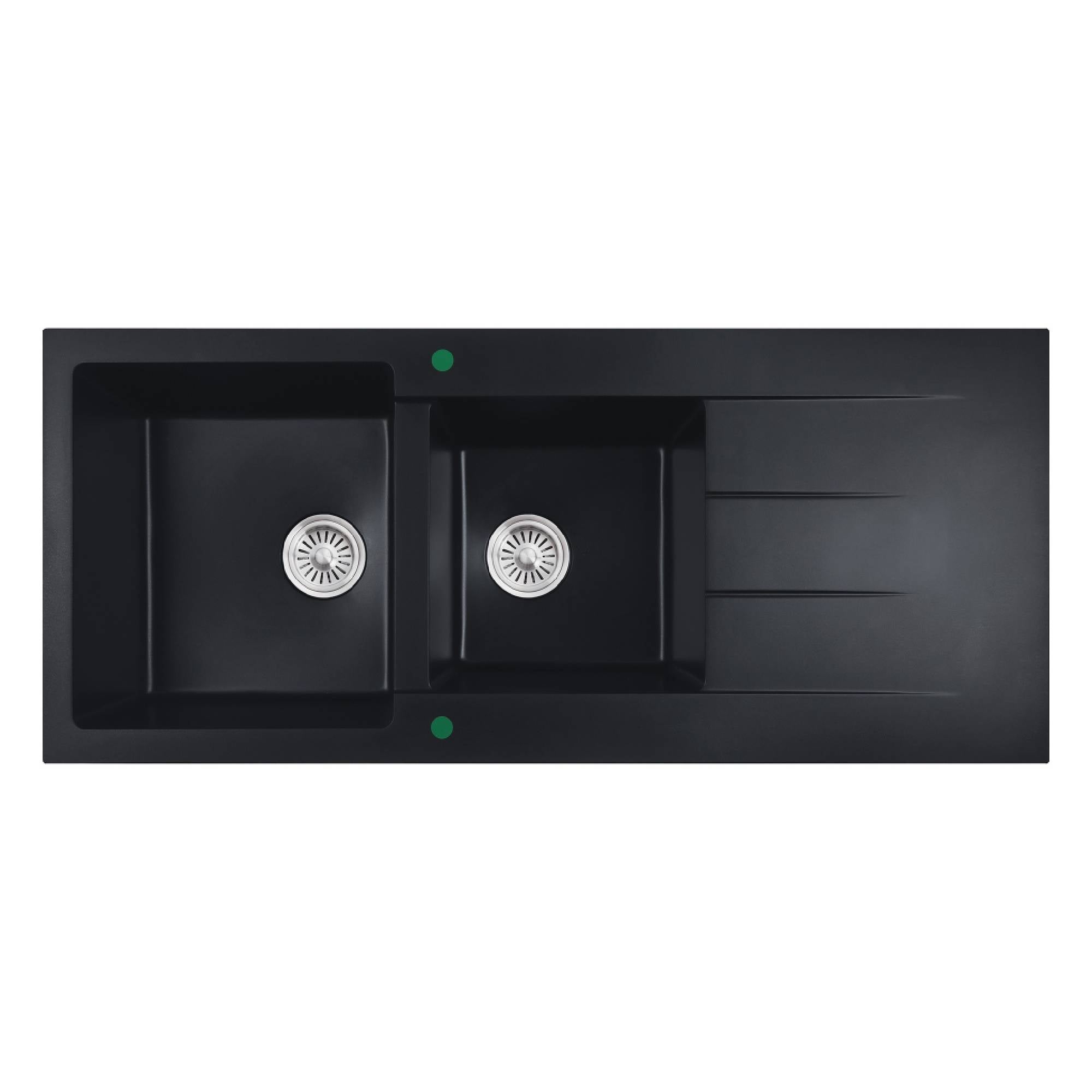 Matte Black Cora Composite Granite One & Half Bowl Sink with Drainer