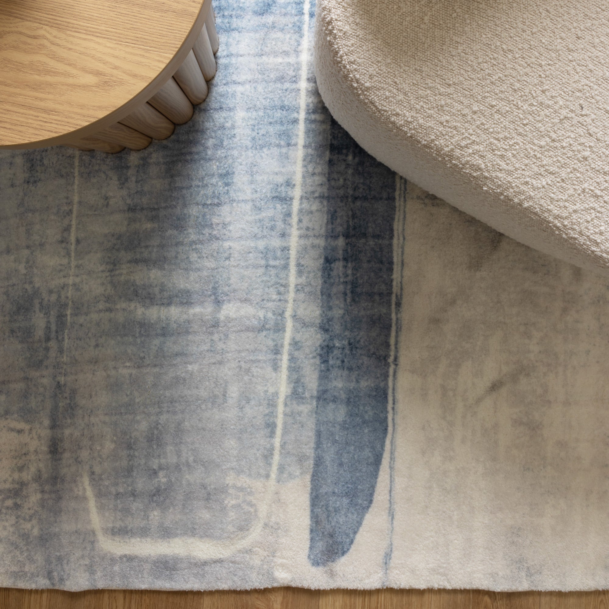 Blue Cloud Abstract Rug - Perfect for Modern Living