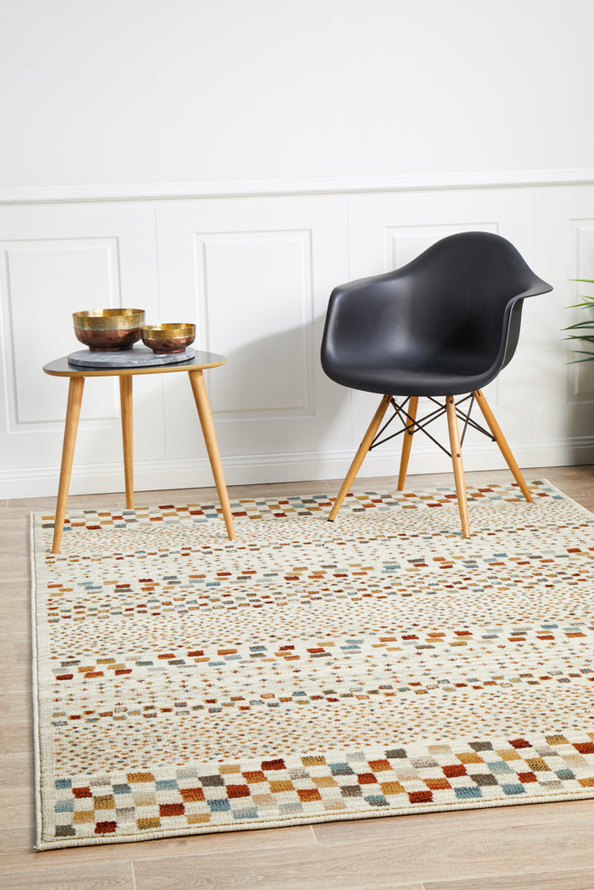 Exclusive Sale! Oxford Bone Rug with Square Patterns - A Timeless Traditional Decor Piece