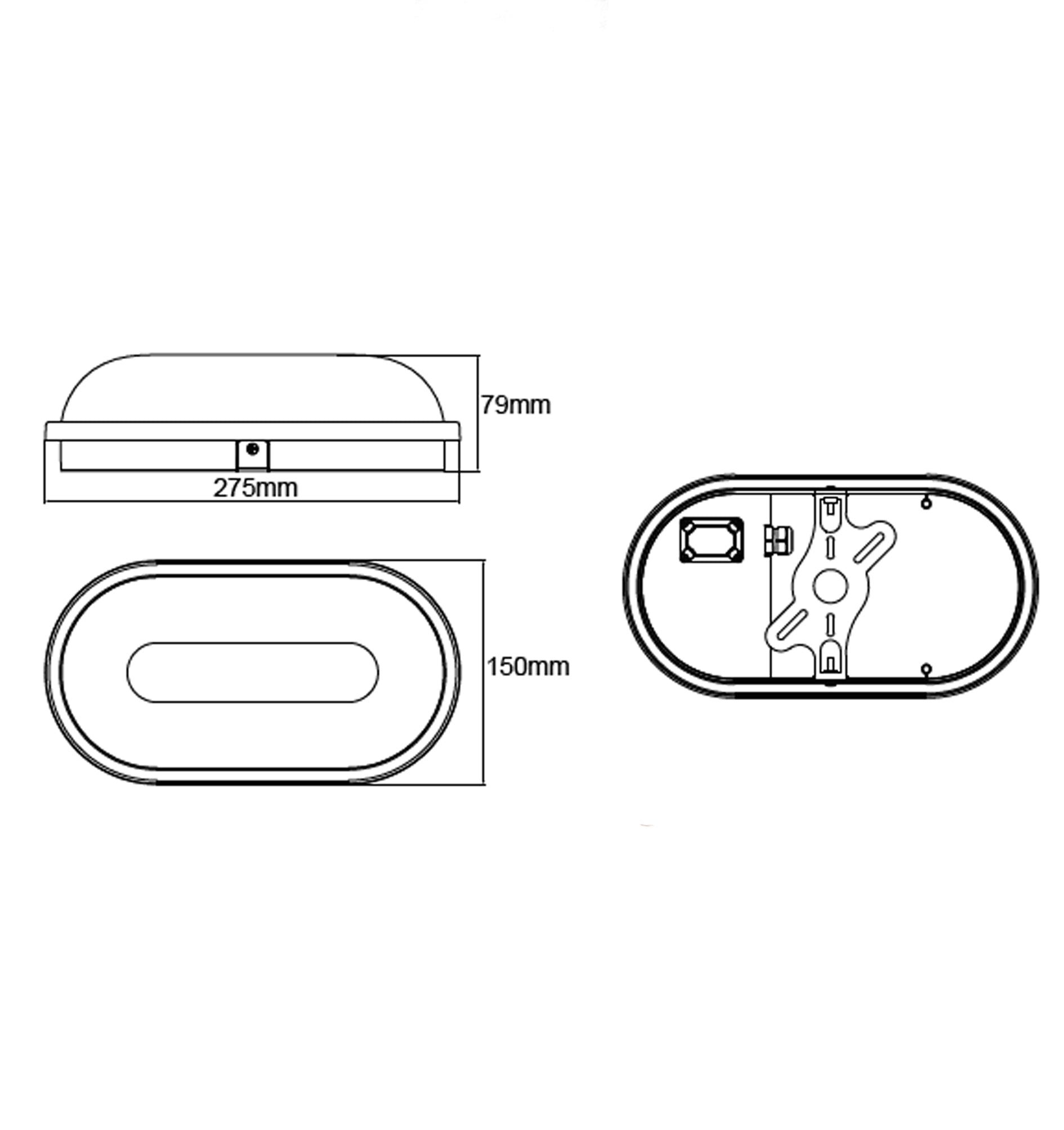 Bulk Oval IP65 LED Exterior Bulkhead Lights with Optional Protective Cage