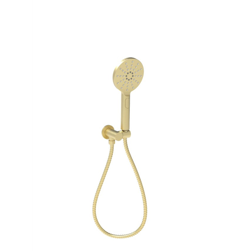 Hot Sale! Brushed Gold Cora Wall - Mounted Round Hand Shower with Outlet Bracket