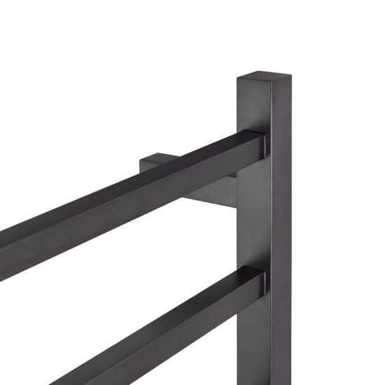 6-Bar Square Electric Heated Towel Rack in Brushed Gun Metal Grey
