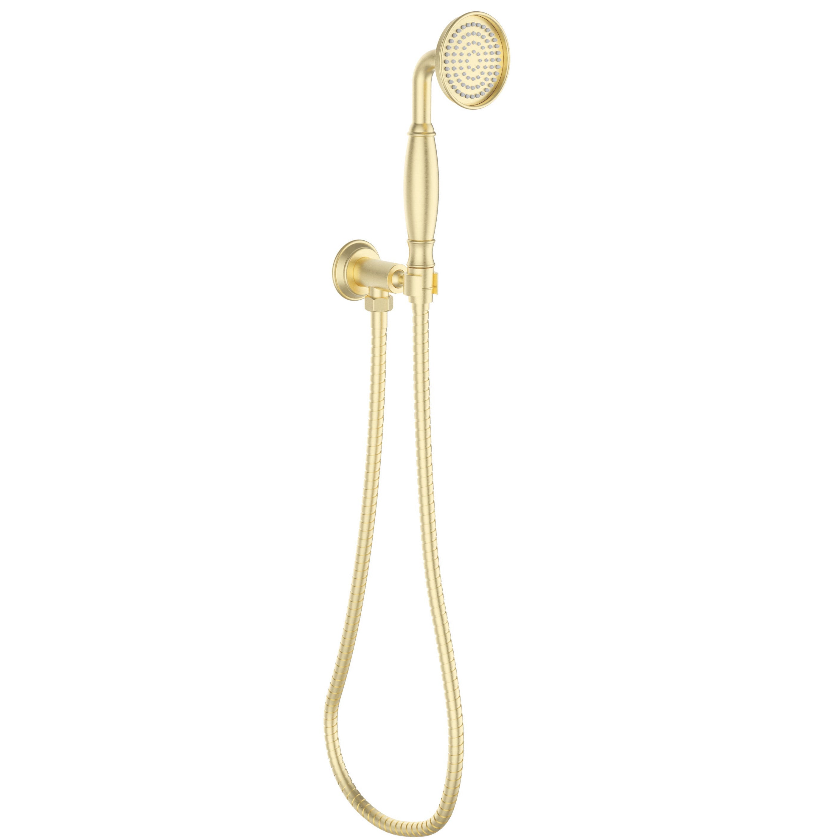 Brushed Gold Clasico Wall - Mounted Handshower with Outlet Bracket