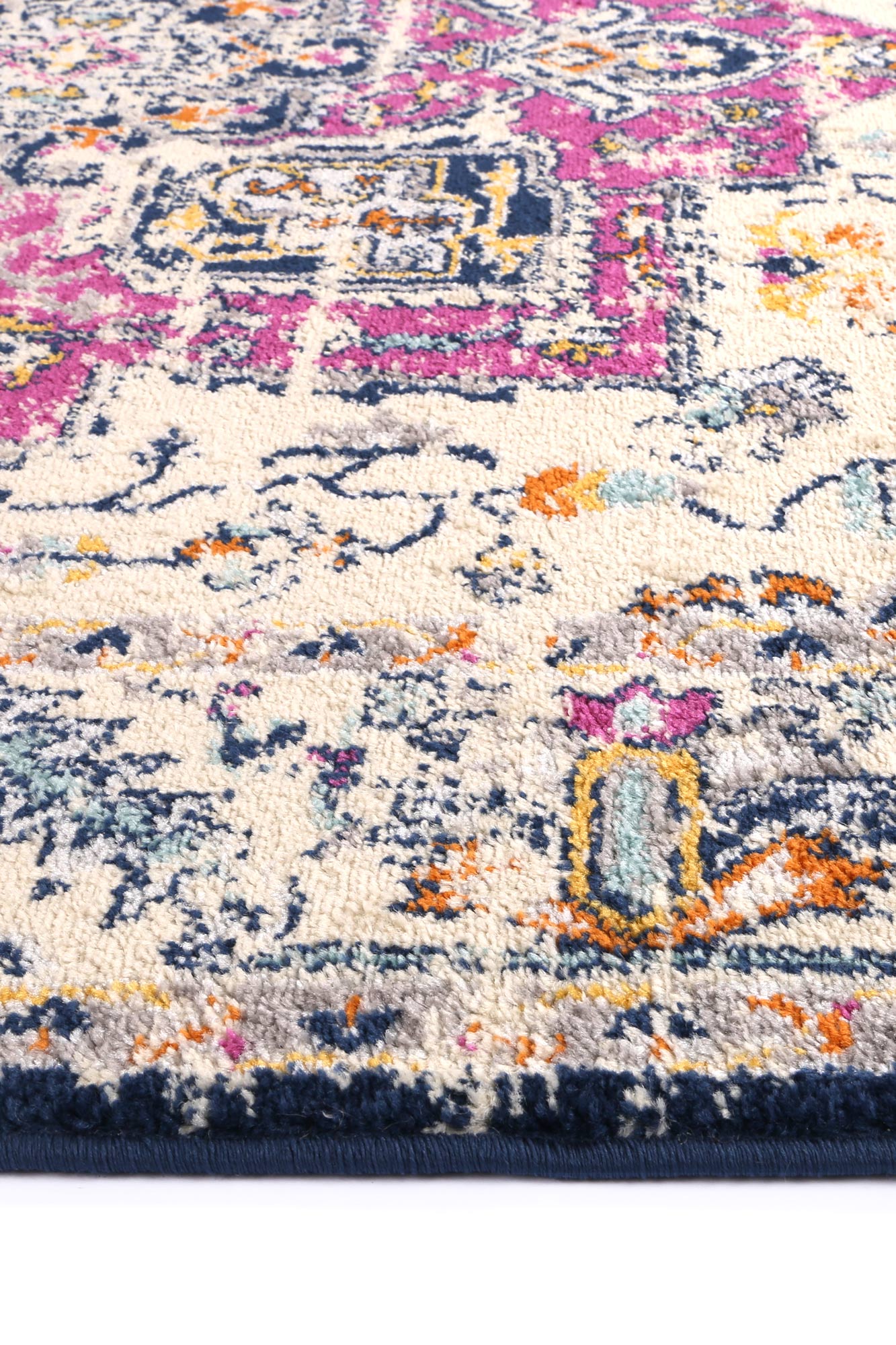 Durable Palermo Alberobello Cream Power - Loomed Rug with Traditional Sunset Colors