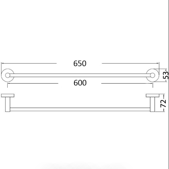 Chrome-plated 600mm Single Round Otus Towel Rail - Great Value with 7-Year Warranty