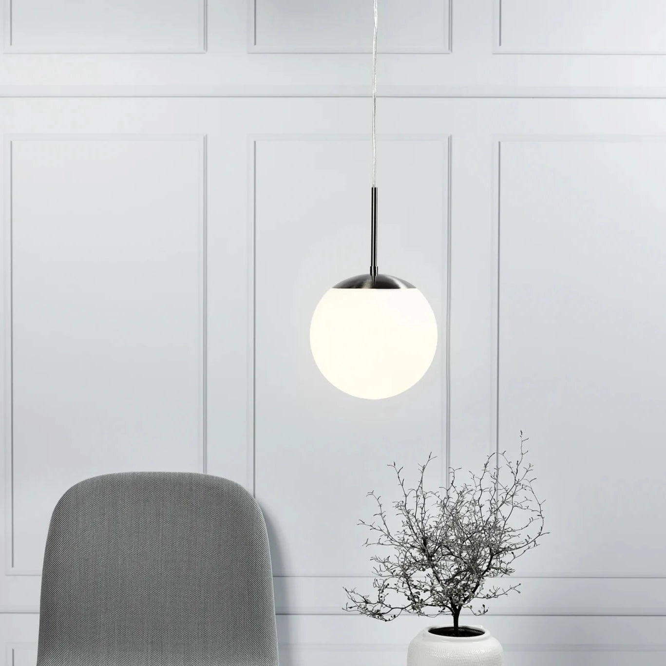 Nordlux Opal White Glass Pendant Light - Cafe 20 Style