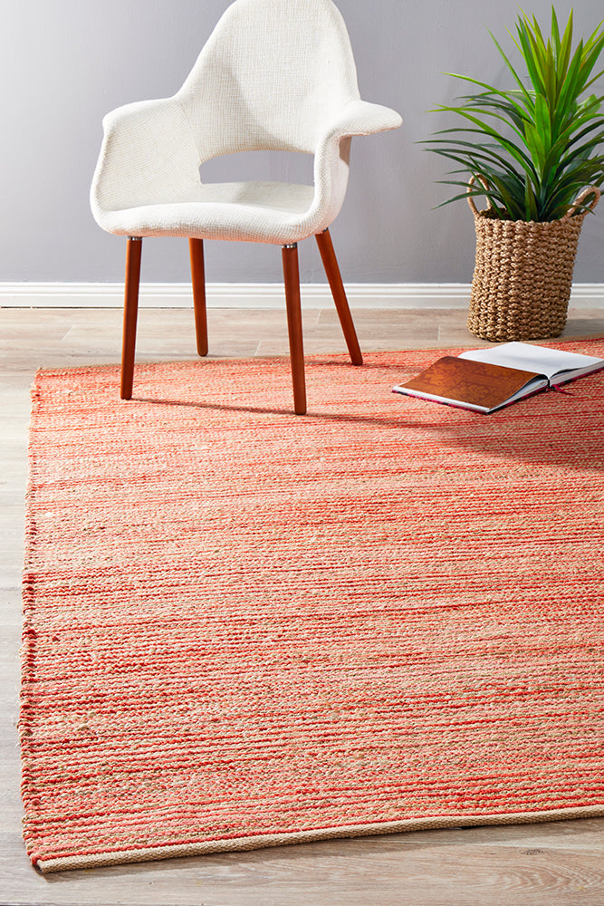 Exclusive Parade 444 Coral Jute and Cotton Rug - Handmade in India