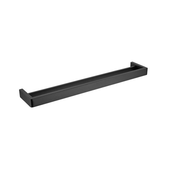 Hot Deal! 600mm Cavallo Double Square Towel Rail in Matte Black