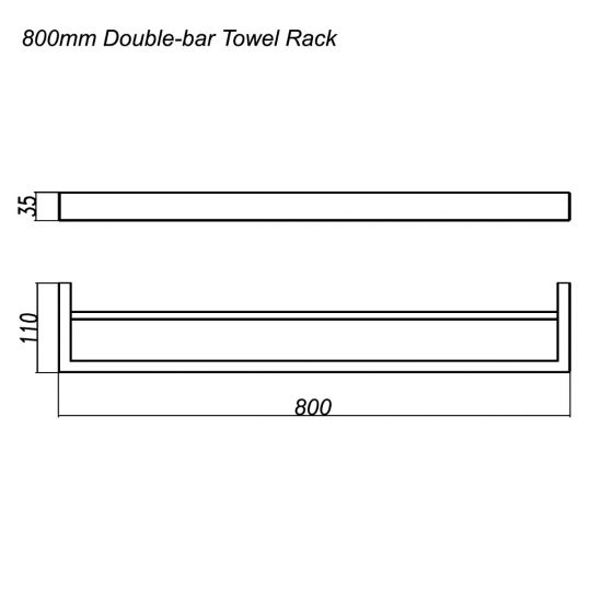 Affordable 800mm Cavallo Chrome Double Towel Rail