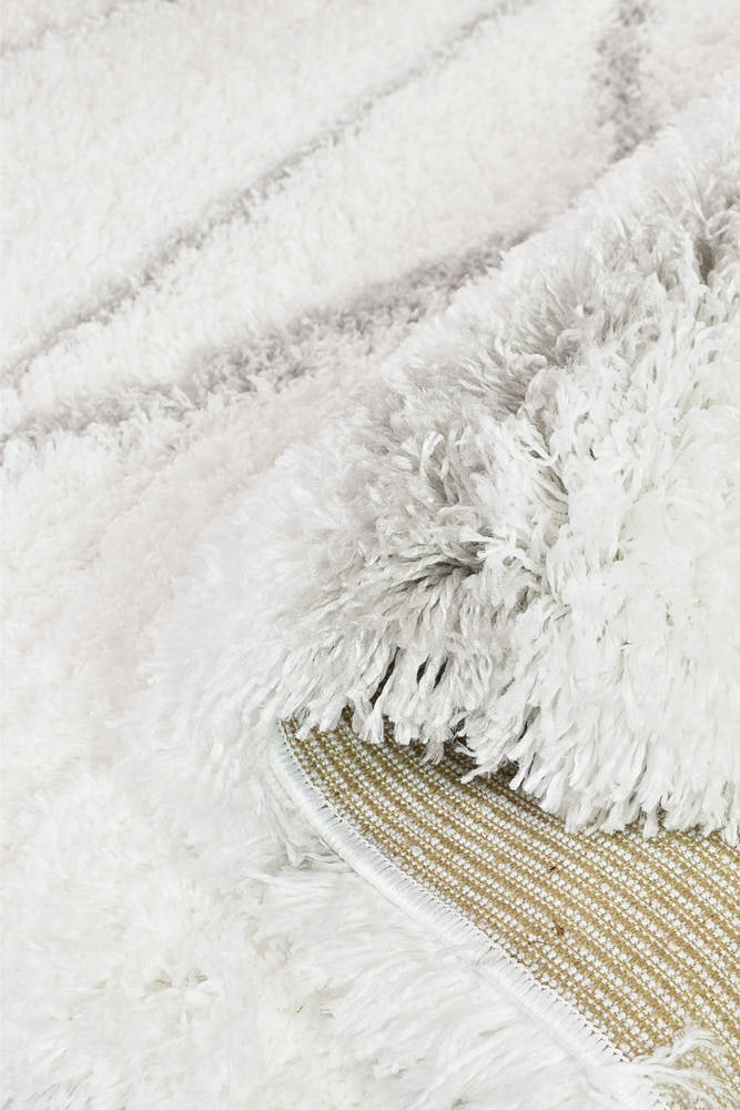 Hot Sale! Cobi White 8741A Shaggy Floor Rug for Living Room and Entrance