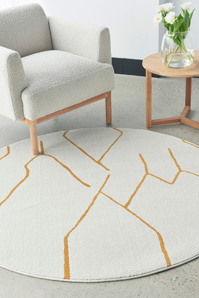 Hot Sale! Paradise Ivy Gold Round Polypropylene Rug for Various Living Spaces