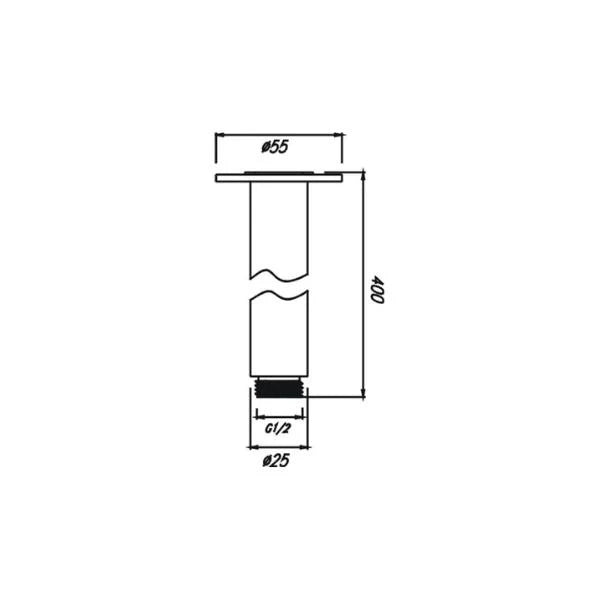 Get a Luxurious Shower with Chris Brushed Nickel Ceiling Shower Arms in 100mm, 200mm, 300mm & 400mm