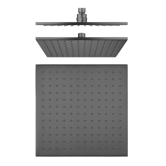 Hot Deal! 250mm Gunmetal Grey Solid Brass Square Shower Head for Bathroom