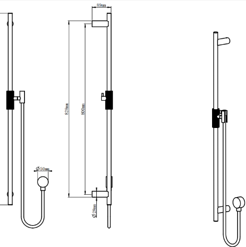 Hot Deal: CADDENCE Brushed Nickel Shower Rail (No Handheld)