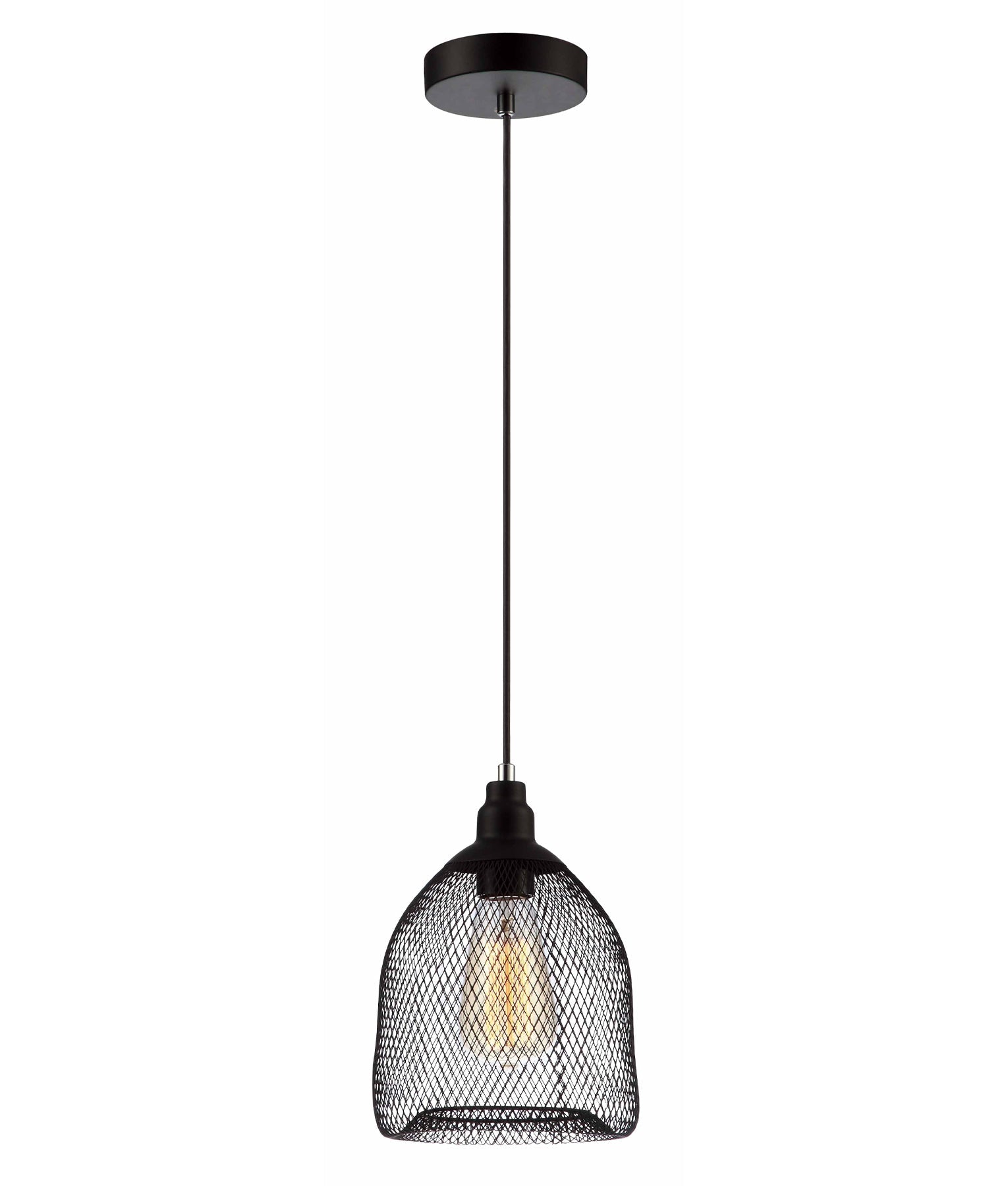 Hot! Industrial Black Mesh Bird Cage Interior Single Pendant Light