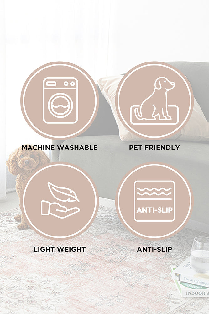Exclusive Machine Washable Bubble Blush Round Rug - Perfect for Any Space