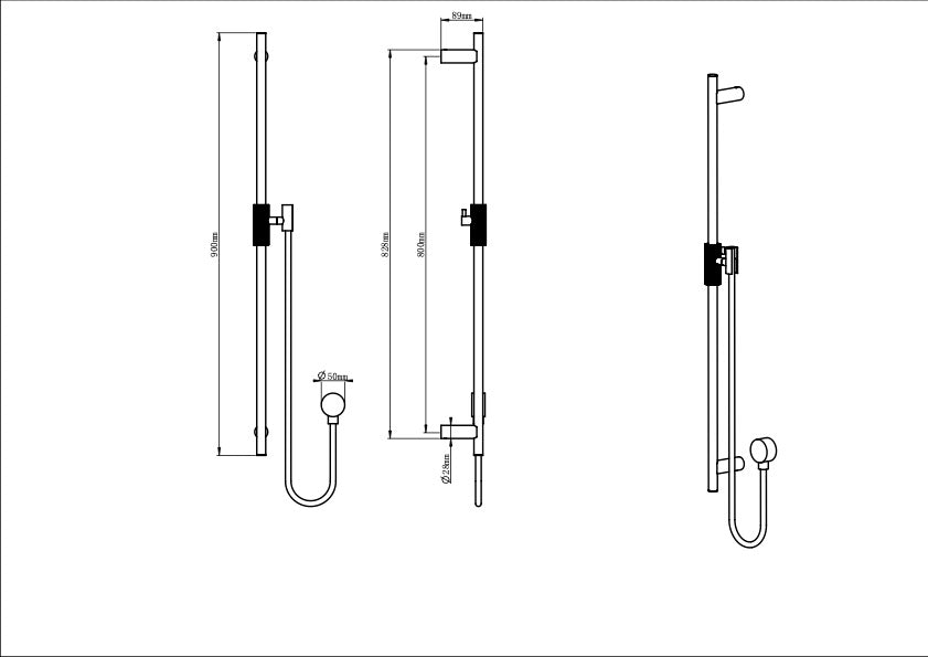 Hot Deal: CADDENCE Brushed Nickel Shower Rail (No Handheld)