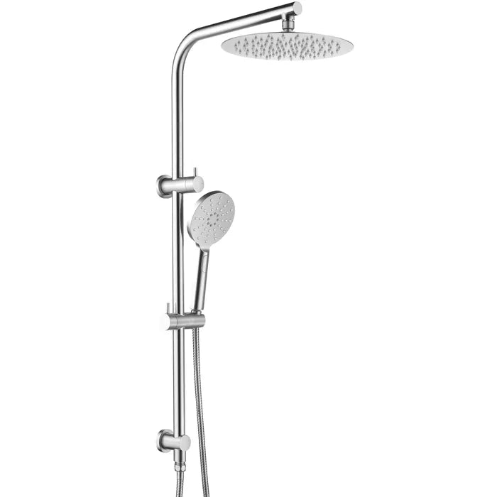 Hot Deal! PAVIA 250mm Chrome Twin Shower on Rail with Top Inlet
