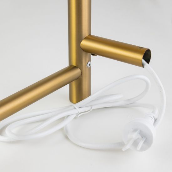 Luxury 4-Bar Round Electric Heated Towel Rack in Brushed Yellow Gold - Energy-Saving Deal
