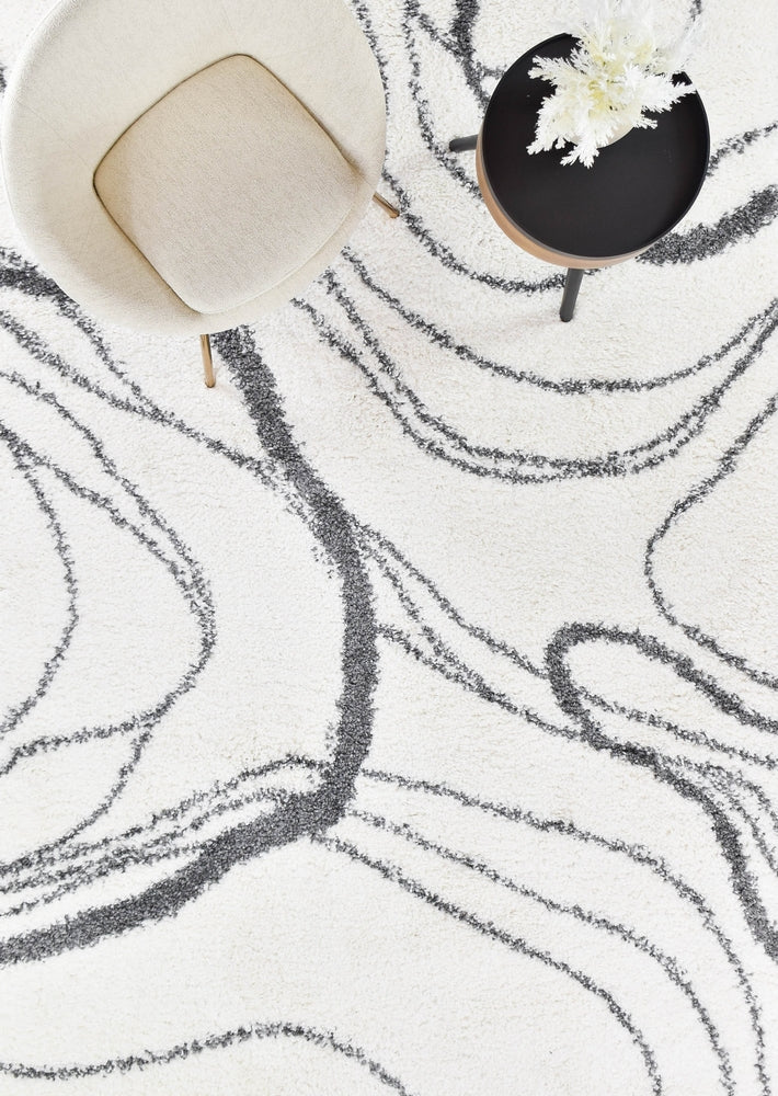 Dark Grey Palermo Shaggy Rug 0B483A with Luxurious Texture