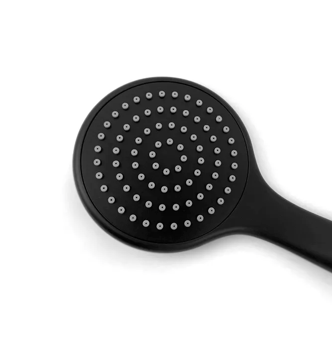 Hot Deal! PAVIA Matte Black Shower Rail Set with Round Handheld Shower