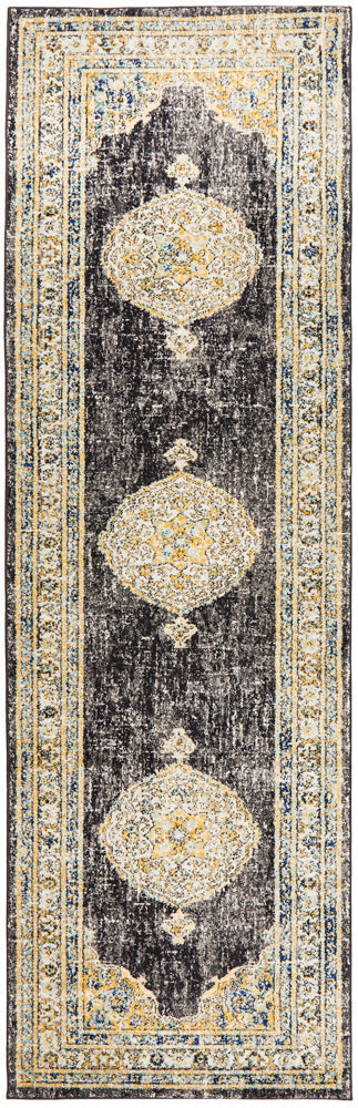 Century 955 Round Charcoal Rug with Turkish-Inspired Design