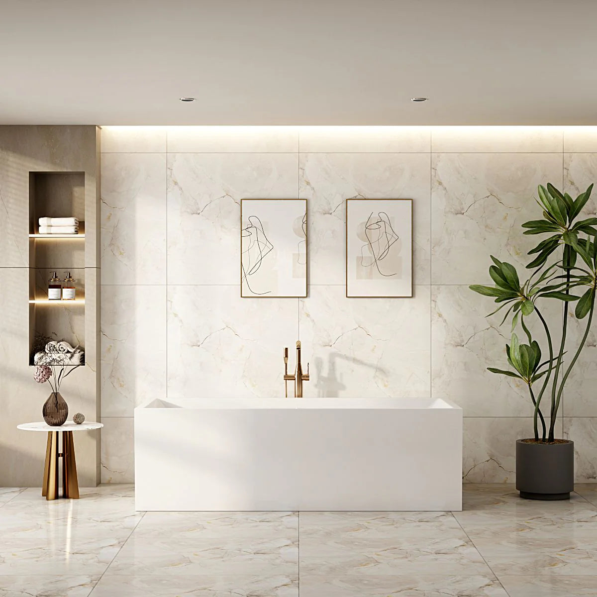 Special Offer! ORTA Freestanding Gloss White Bathtub in 1300/1400/1500/1700mm Sizes