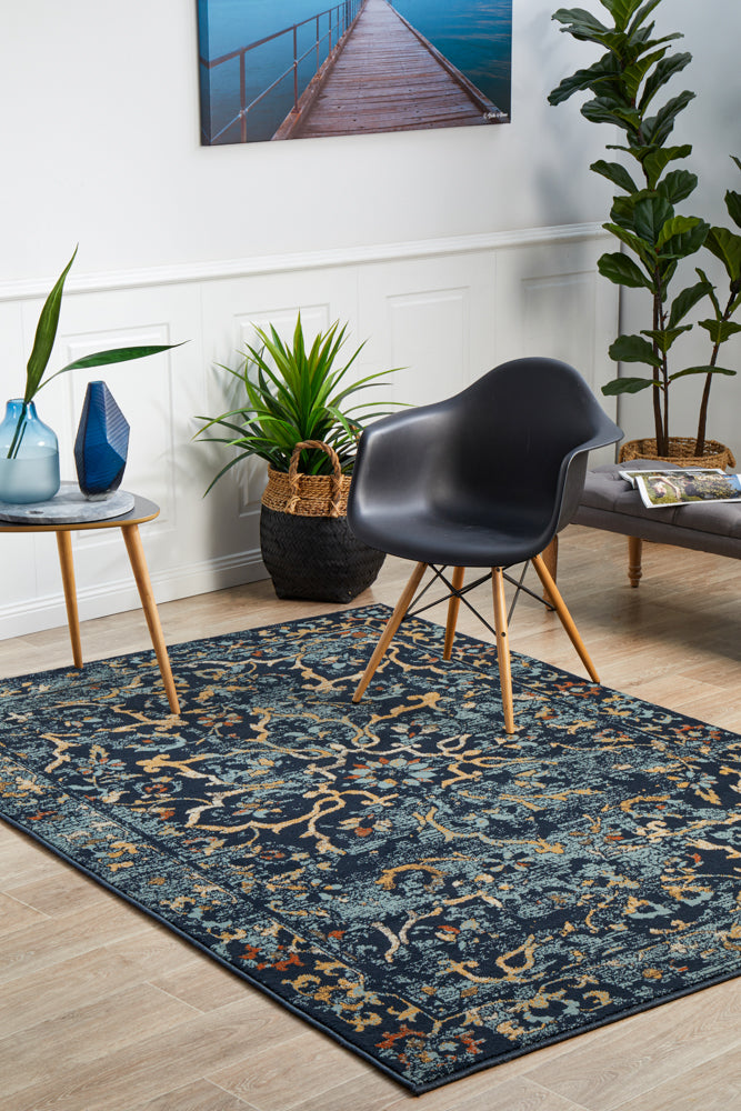 Exclusive Oxford Navy Stem Rug - Traditional Design for Any Space