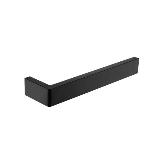 200mm Cavallo Elegant Matte Black Square Single Towel Ring