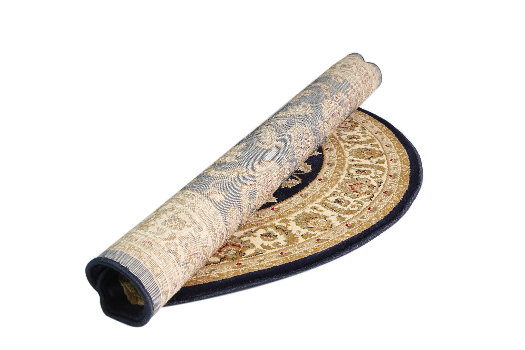 Exclusive Navy Blue Traditional Ikat Rug with Ornate Border - A Timeless Home Decor Piece