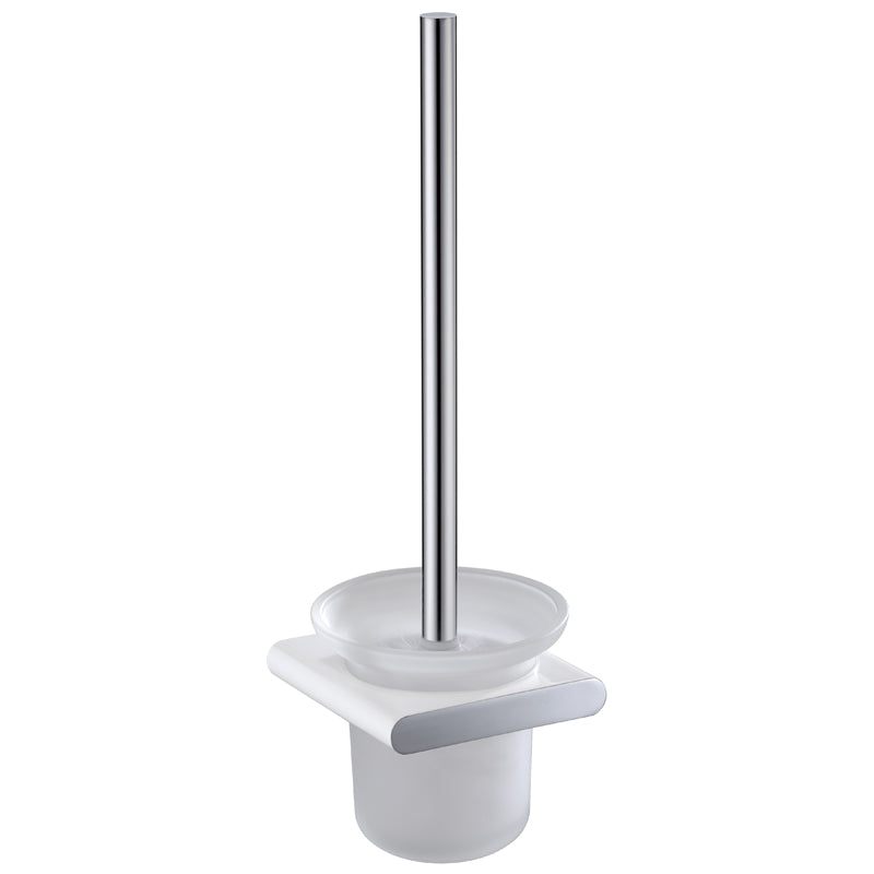 Hot Sale! Cora Chrome & White Toilet Brush Holder