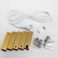 6 - Bar Electric Heated Square Towel Rack in Brushed Yellow Gold