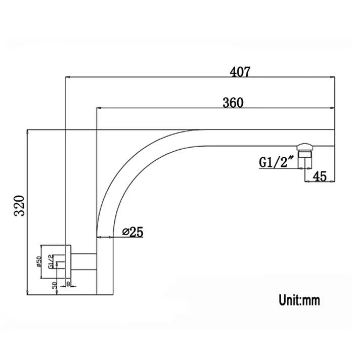 PAVIA Matte Black Swivel Shower Arm: Great Deal