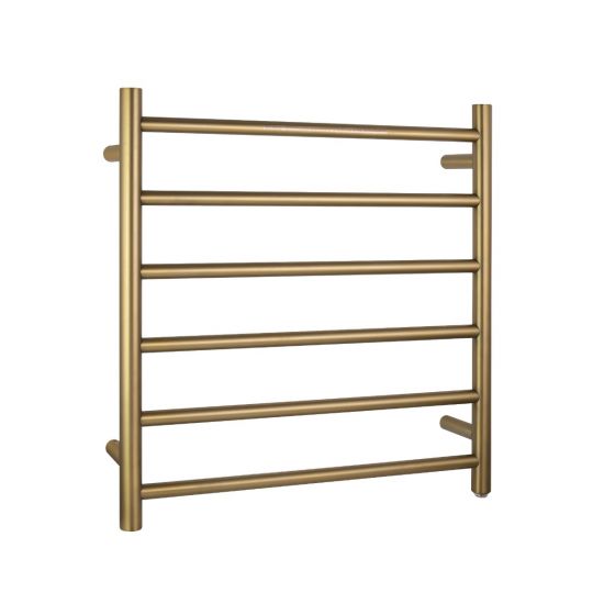 6 Bars Luxury Electric Heated Towel Rack in Brushed Yellow Gold - Ideal for Your Bathroom