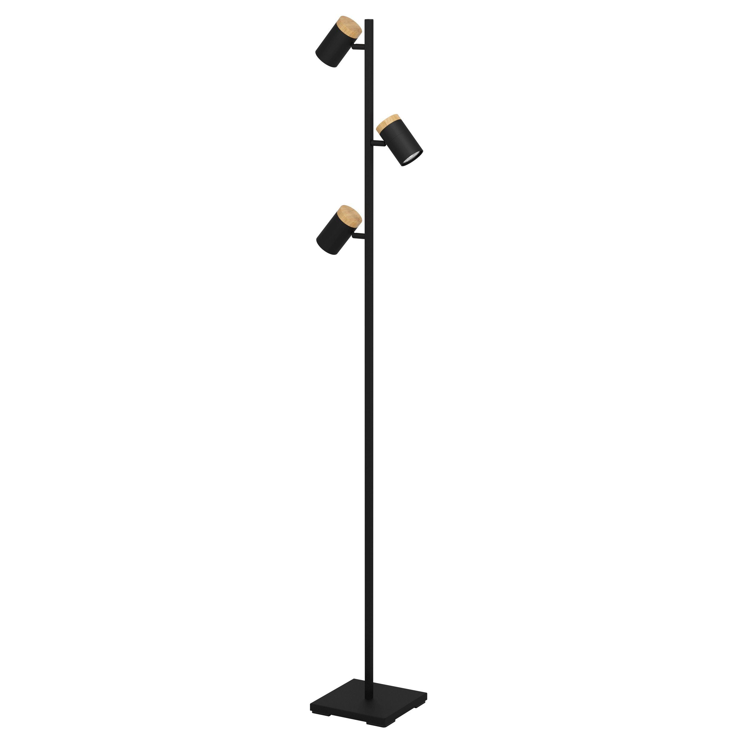 Hot Sale! Contemporary CARTAGENA Floor Lamp with Black and Warm Timber Design