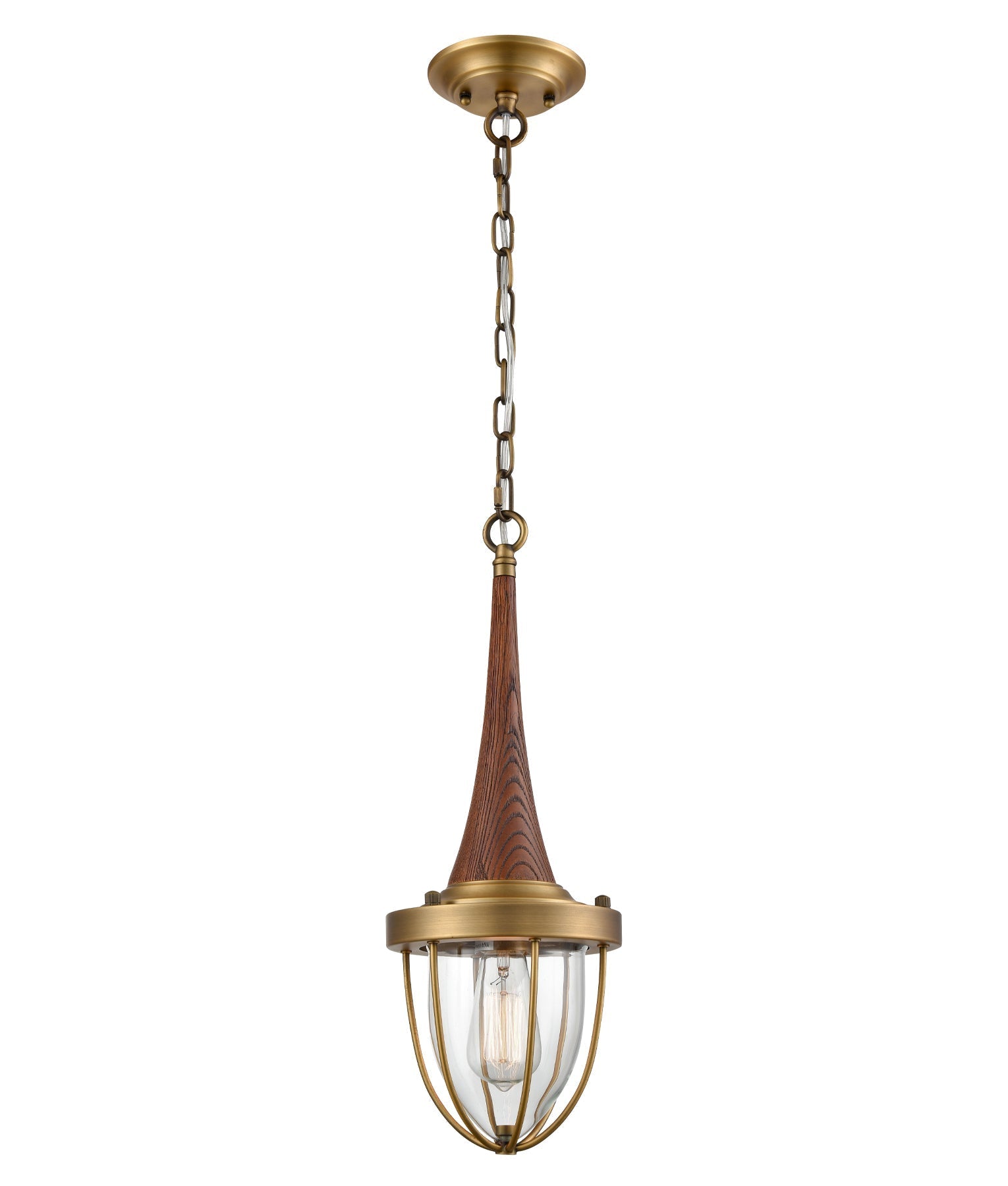 PENDOLO: Elegant Classic Replica Iron-Wood-Glass Pendant Light
