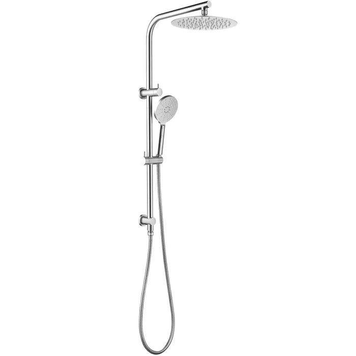 Hot Deal! PAVIA 250mm Chrome Twin Shower on Rail with Top Inlet
