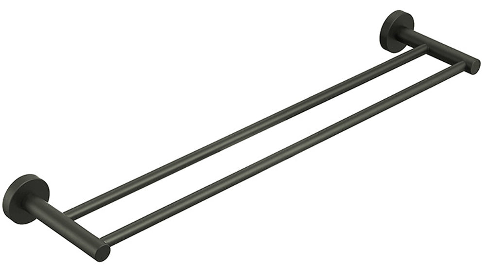 600mm Brushed Gun Metal Otus Round Double-Sided Towel Rail