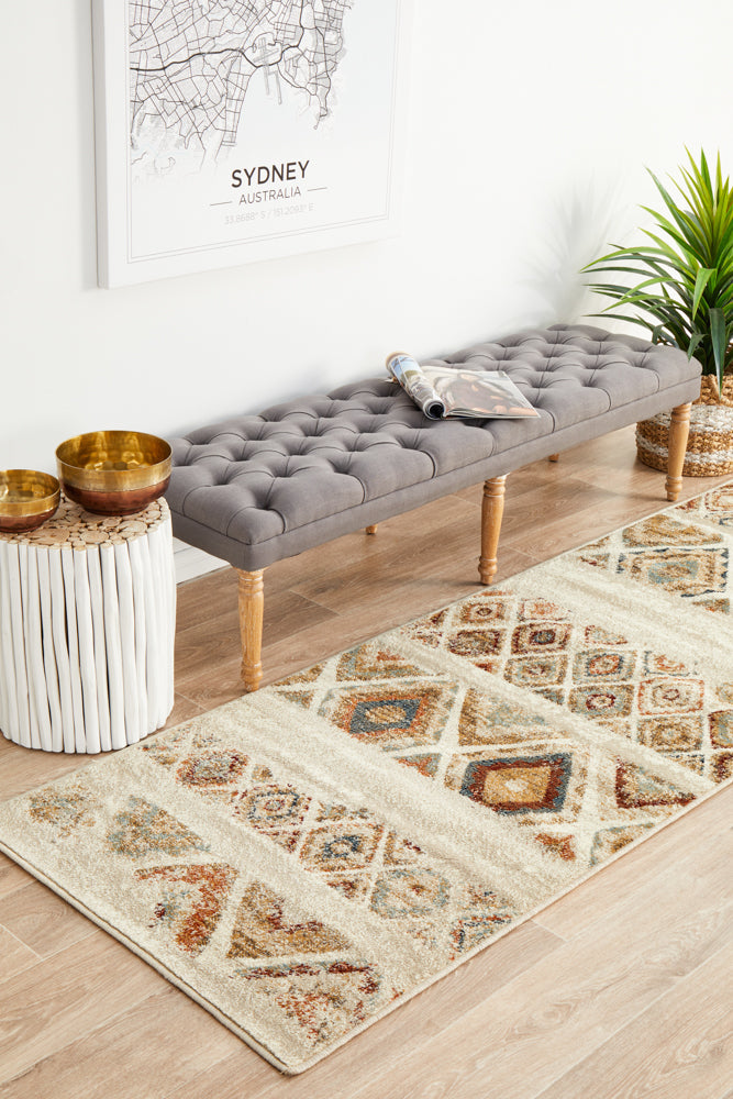 Elegant Oxford Rust Runner Rug with Contrast Design
