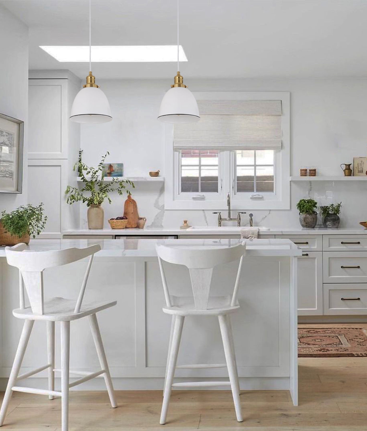 CEREMA: Elegant Interior Ellipse Pendant Light in White with Antique Brass & Black Highlights