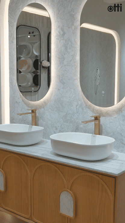 Brushed Gold Oskar Tall Basin Mixer - Elegant and Durable