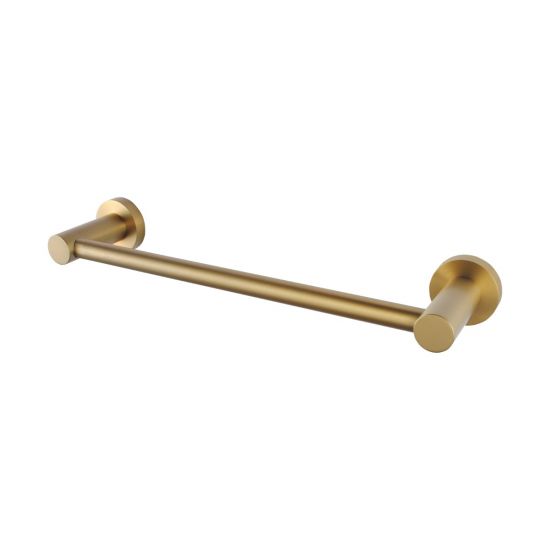 Stylish Brushed Yellow Gold Single Bar Towel Ring Made of Durable Stainless Steel