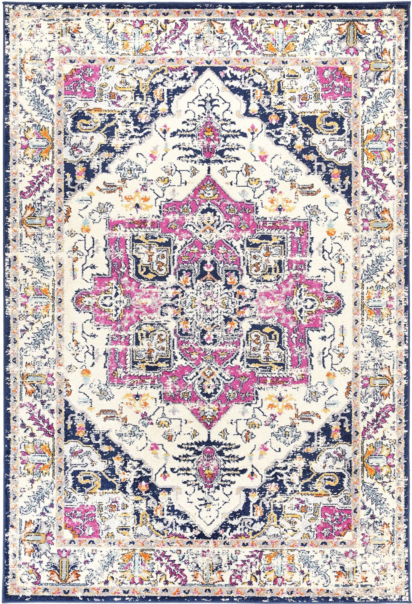 Durable Palermo Alberobello Cream Power - Loomed Rug with Traditional Sunset Colors