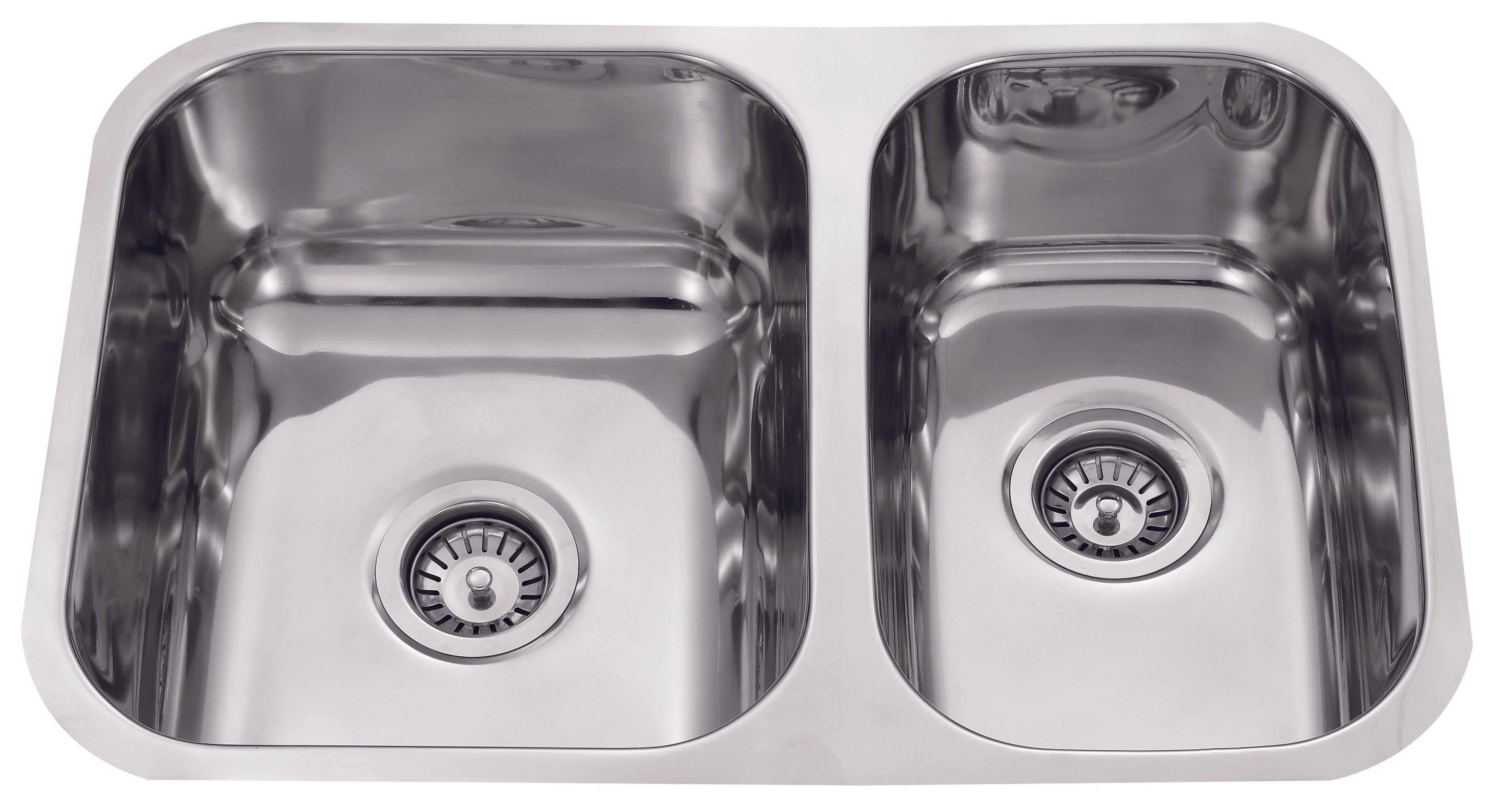 Hot Sale! Chrome Cora Double Bowl Undermount Sink, 695 x 450mm