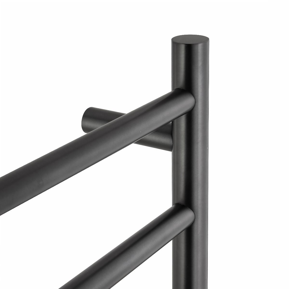 Energy-Saving Brushed Gun Metal Grey Round 4-Bar Electric Heated Towel Rack for Luxury Bathrooms
