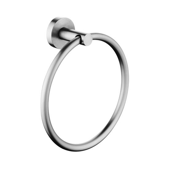 Pentro Brushed Nickel Round Wall-Mounted Hand Towel Ring - Stylish Bathroom Essential